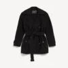 Women’s cocoon short trench in black