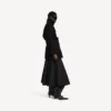 Women’s cocoon short trench in black