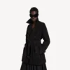 Women’s cocoon short trench in black