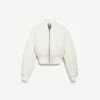 Women’s cropped bomber jacket in ivory