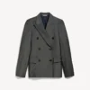 Women’s double-breasted tailored jacket in dark navy