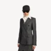 Women’s double-breasted tailored jacket in dark navy