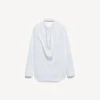 Women’s draped back shirt in white