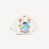 Women’s extreme tie dye bowling shirt in white/yellow