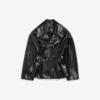 Women’s folded short trench in black
