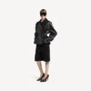 Women’s folded short trench in black