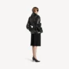 Women’s folded short trench in black