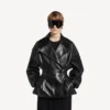 Women’s folded short trench in black