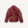 Women’s folded short trench in burgundy