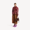 Women’s folded short trench in burgundy