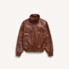Women’s high collar blouson in chestnut