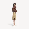 Women’s high collar blouson in chestnut