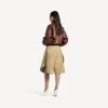 Women’s high collar blouson in chestnut