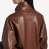 Women’s high collar blouson in chestnut