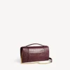 Women’s hourglass pochette with chain in dark burgundy
