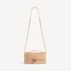 Women’s hourglass pochette with chain in nude
