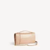 Women’s hourglass pochette with chain in nude