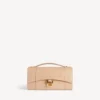 Women’s hourglass pochette with chain in nude