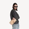 Women’s hourglass pochette with chain in nude