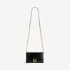 Women’s hourglass wallet on chain in black