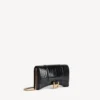 Women’s hourglass wallet on chain in black
