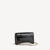 Women’s hourglass wallet on chain in black