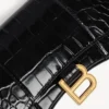 Women’s hourglass wallet on chain in black