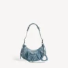 Women’s le cagole shoulder bag small with rhinestones in blue