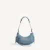 Women’s le cagole shoulder bag small with rhinestones in blue