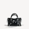 Women’s le city bag small giant studs with rhinestones in black