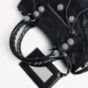 Women’s le city bag small giant studs with rhinestones in black
