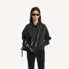 Women’s le city bag small giant studs with rhinestones in black