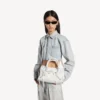 Women’s le city bag small giant studs with rhinestones in optic white