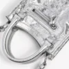 Women’s le city tote phone holder in silver