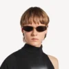 Women’s nano d-frame sunglasses in silver