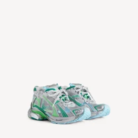 Women’s runner sneaker in grey/green/blue