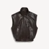 Women’s sleeveless blouson in moka