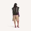 Women’s sleeveless blouson in moka