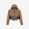 Women’s techwear cropped jacket in camel