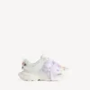 Women’s track bow sneaker in white/pink