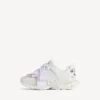 Women’s track bow sneaker in white/pink