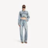 Women’s twisted seam jeans in bleach light bleu