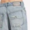 Women’s twisted seam jeans in bleach light bleu